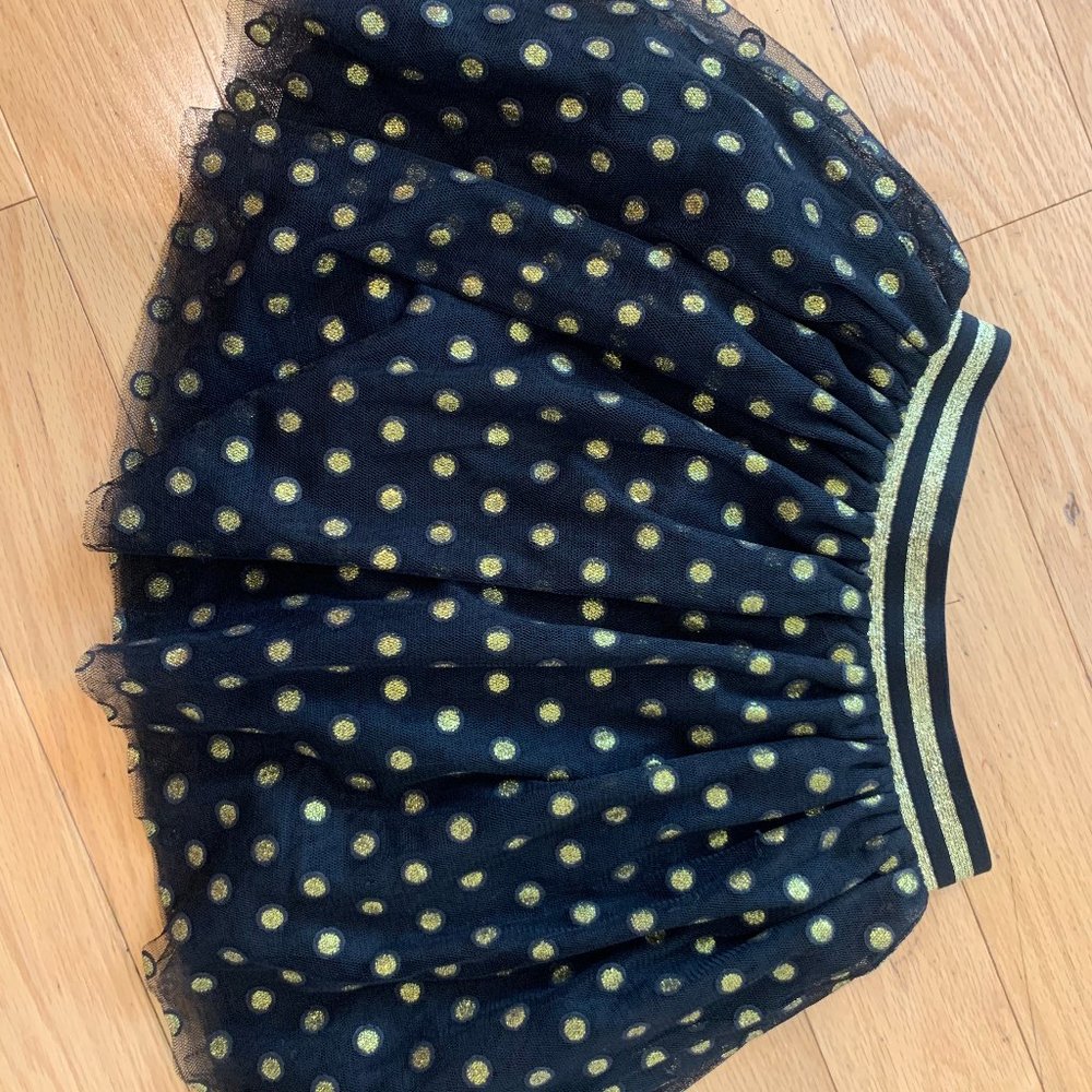 Truly Me Black/Gold Polka Dot Skirt Size 4